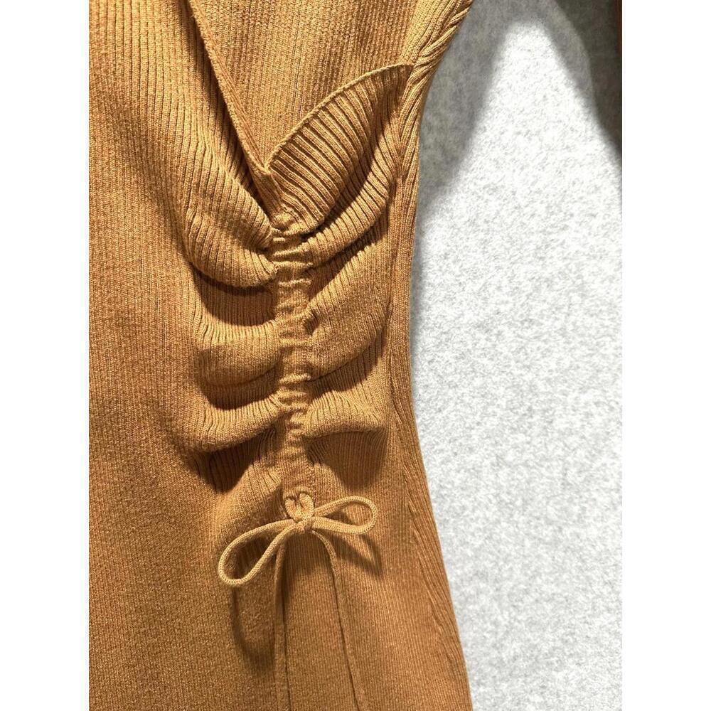 Almost Famous Burnt Orange Fall Long Sleeve Wrap Dress size M knit - Picture 13 of 15